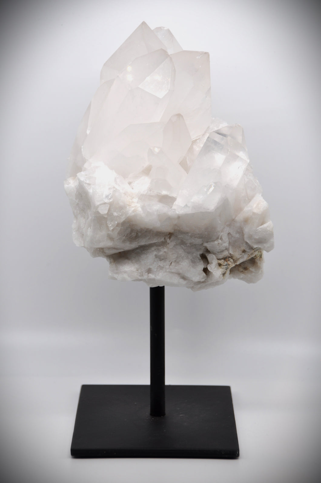 Clear Quartz Crystal Stone with black base