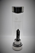 Load image into Gallery viewer, Black Obsidian Energy Glass Water Bottle 18.5 oz
