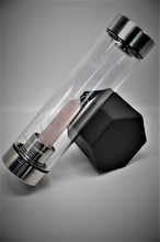 Load image into Gallery viewer, Rose Quartz Energy Glass Water Bottle 18.5 Oz
