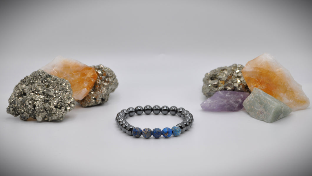 Hematite with Blue Jasper Beads