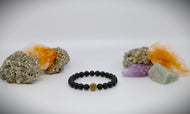 Onix Black Matte World Gold Beads