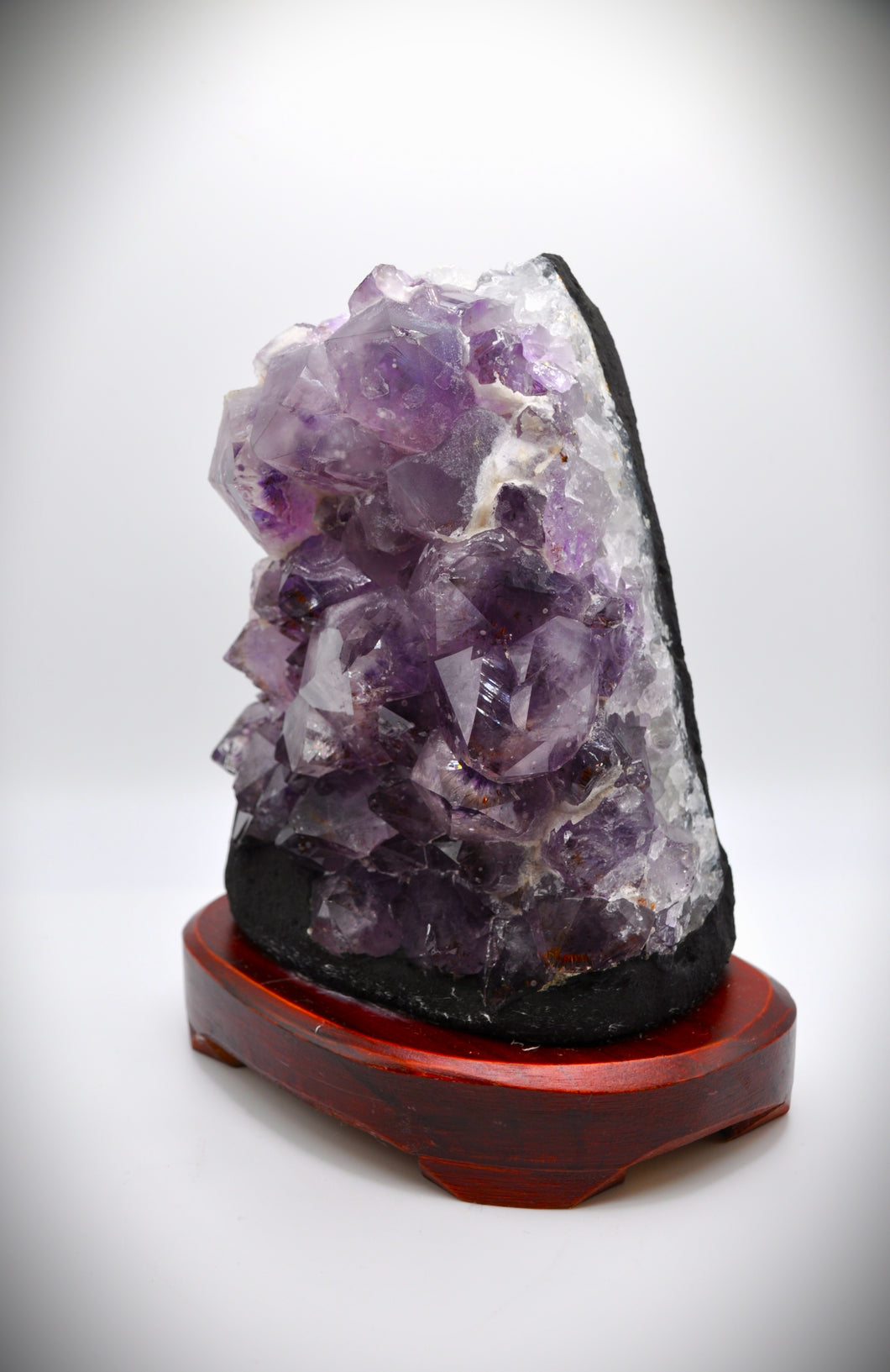 Amethyst Crystal Stone (with polished wooden base)